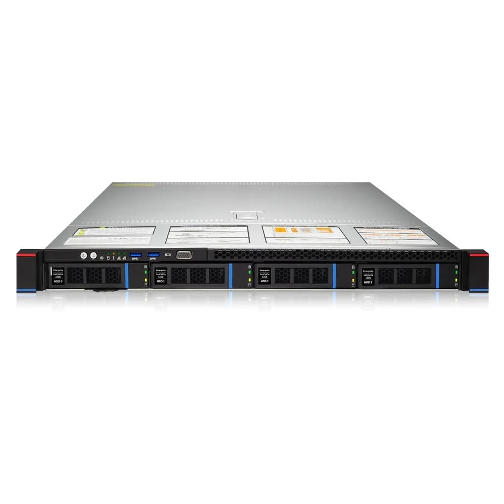 Сервер 1U Rack Gooxi SL101-D04R/2x Intel Xeon Gold 6246 12 core 3.3Ghz/64GB DDR4 RDIMM/LSI-9361-8i/4x 3,5/2,5 SAS/SATA Drivу bays/2x 550W (Платформа для 1С)