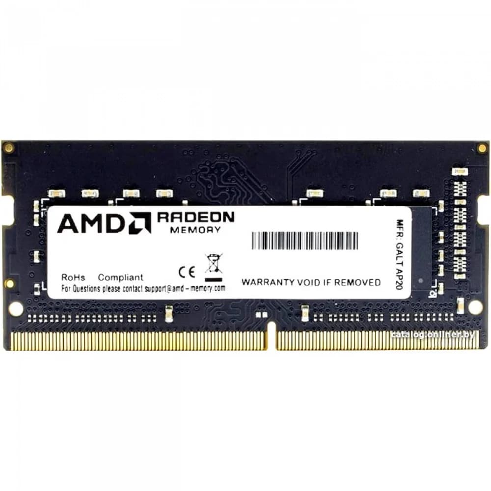 Модуль памяти AMD Radeon R9 Gamers Series Black Gaming Memory R948G3206S2S-U 8GB DDR4 3200 SO DIMM Non-ECC, CL16, 1.2V, RTL (182446) {100}