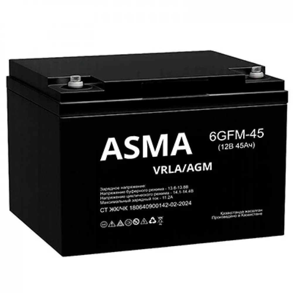 Аккумулятор ASMA GFM, 45 Ah, 198 х 166 х 169 (+2мм), 14,2кг., Болт М6