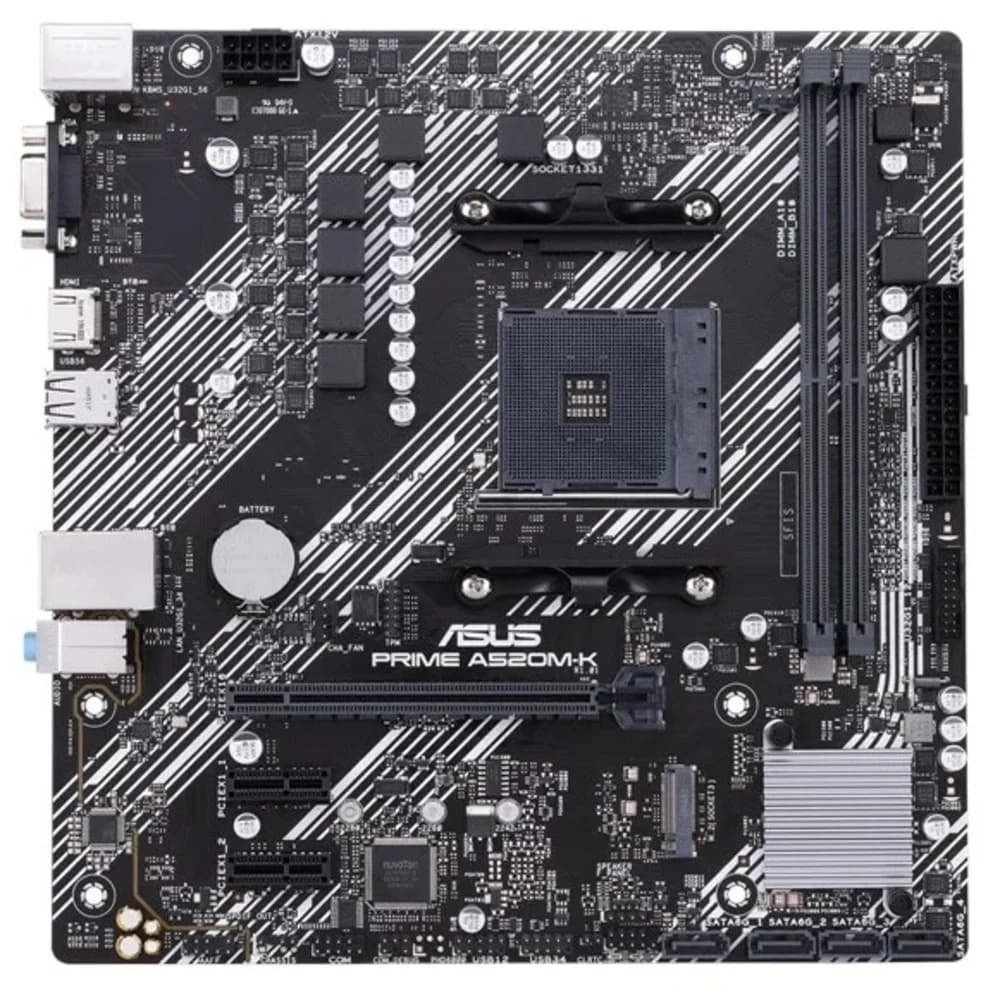 Материнская плата ASUS PRIME A520M-K AM4 mATX 2xDDR4 PCI-Ex16 2xPCI-Ex1 M.2 HDMI VGA GLAN {10}