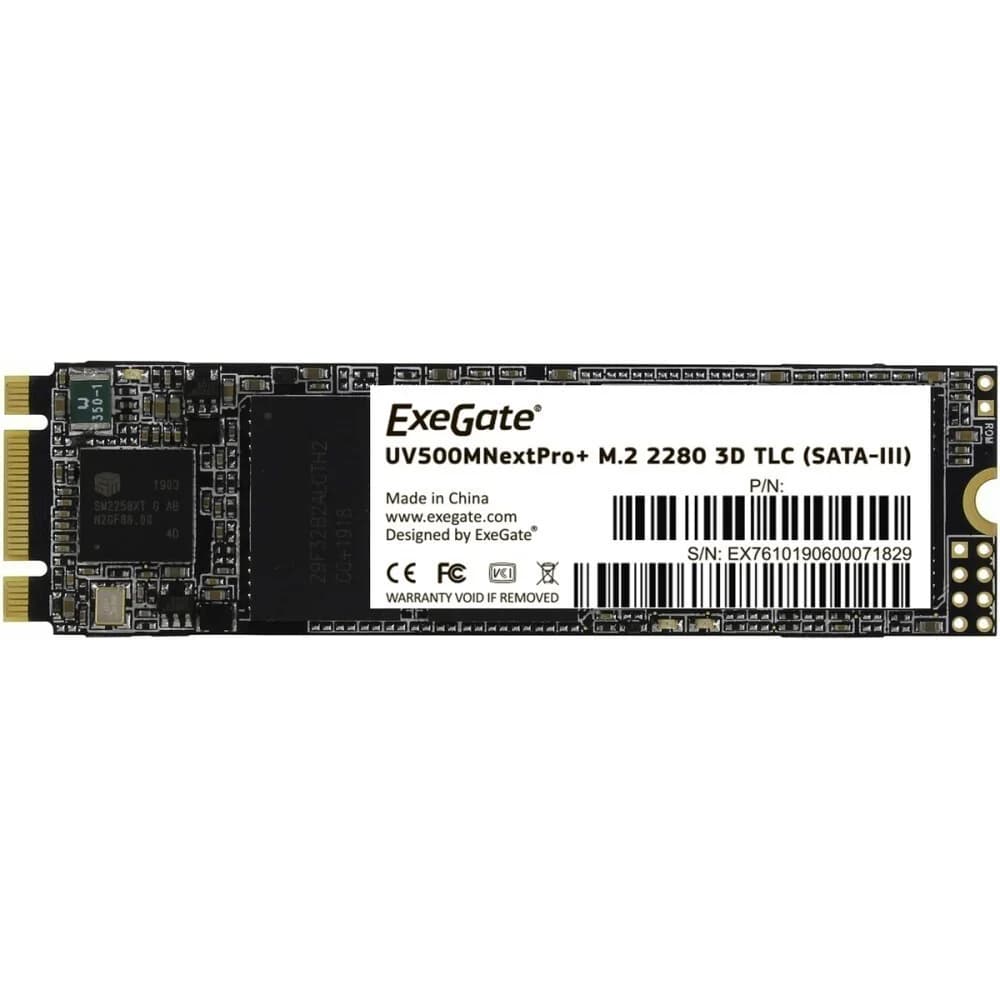 Накопитель SSD M.2 2280 SATA 1TB ExeGate NextPro+ M2UV500TS1TB (SATA-III, 22x80mm, 3D TLC)