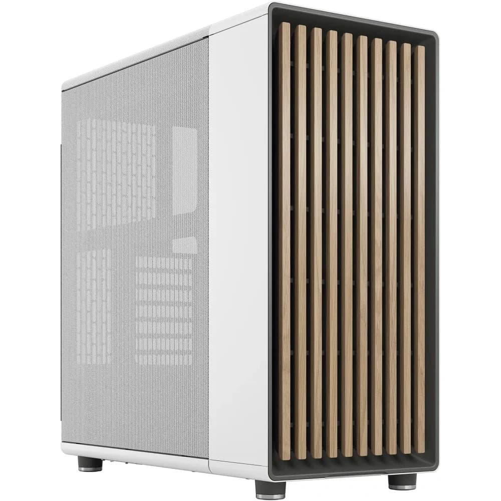 Корпус ПК без блока питания/ Case Fractal Design North, Midi-Tower, 2x140mm, 2xUSB-A 3.2 + 1xUSB 3.2 Type-C ATX, mATX, mITX Wood panel, Chalk White