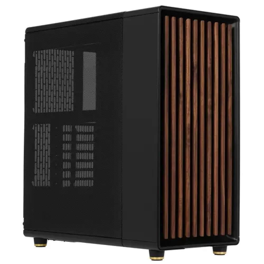 Корпус без блока питания/ Fractal Design FD-C-NOR1C-01, Mid Tower , North Charcoal Black , 2x140mm, ATX, mATX, mITX, 1x USB 3.2 Gen 2x2 Type-C (20 Gbps), 2xUSB 3.0, Audio & Mic, Wood panel