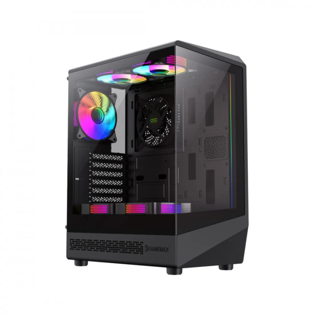 Компьютерный корпус, Gamemax, Vista COC AB, 1115-3806R0004, 12380600001, Mid Tower, ATX/m-ATX/ITX, USB2.0*1/ USB3.0*1/ TypeC *1/ HD-Audio, Кулер 6*12cм ARGB, Высота процессорного кулера 155мм, Длина