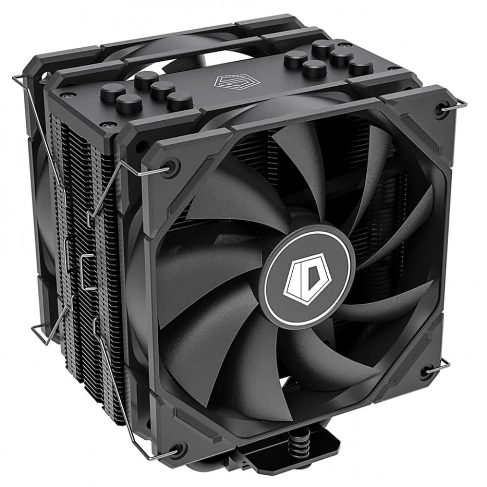 Кулер ID-Cooling SE-225-XT Black V2, S115X/1700/2066/AM4, 220W, 2x12cm,4pin,Al+Cu,700-1800rpm,35.2dB