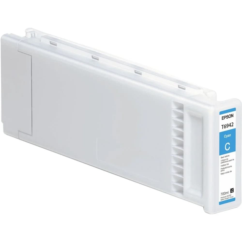 Картридж EPSON T6942 голубой экстраповышенной емкости для SC-T3000/SC-T5000/SC-T7000 Вид: Картридж Для бренда: Epson Производитель: Epson Ресурс: 700 мл Тип: Картридж EPSON Тип печати: Струйная Цвет