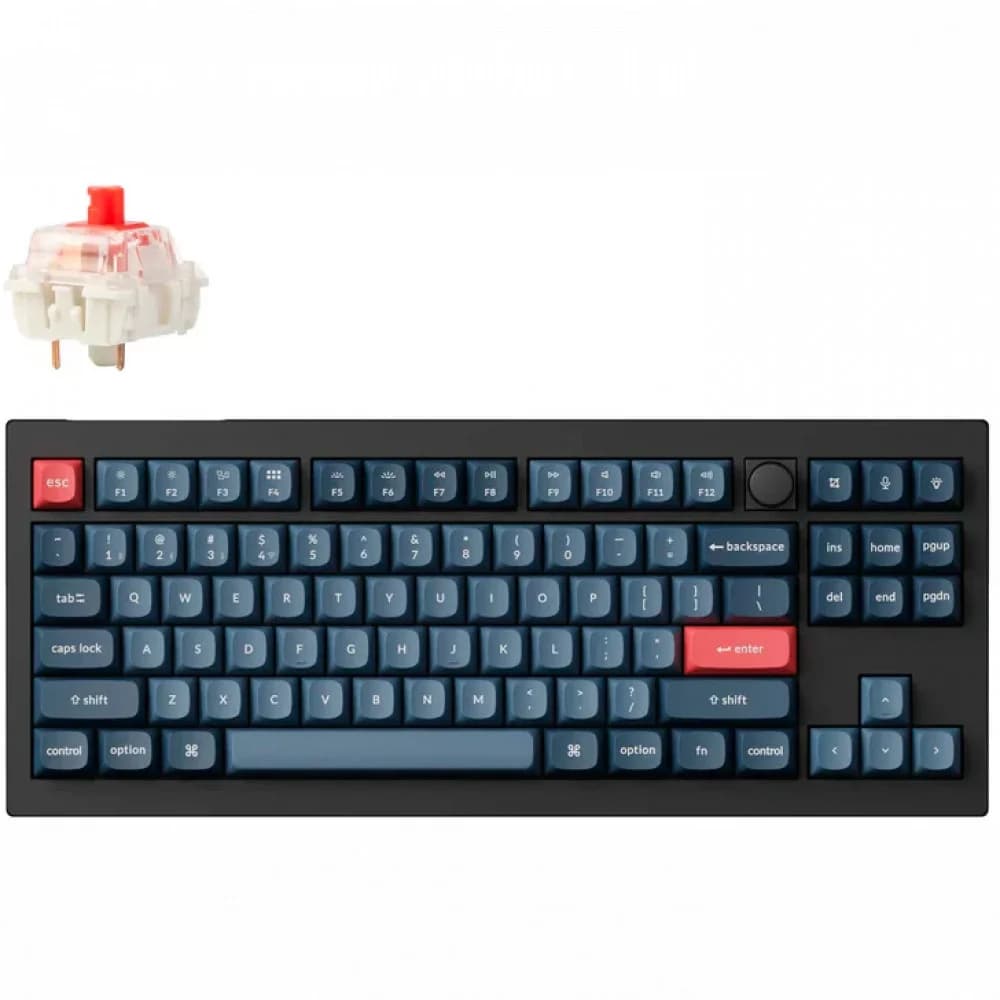 Классическая TKL (80%) механическая клавиатура Keychron V3 Max - 3 типа подключения (Bluetooth радиоканал 2,4 ГГц провод), 87 клавиш, ANSI, с поддержкой QMK/VIA, корпус из ABS пластика, Gasket Mount