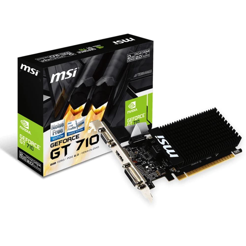 GeForce GT710, MSI 2GD3H LP, 954MHz/1600MHz, 64bit, 2GB GDDR3, VGA, DVI, HDMI