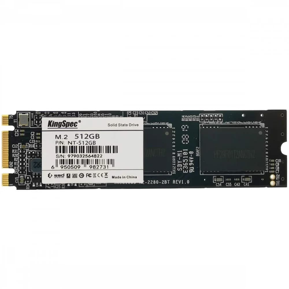 SSD M.2 KingSpec 512Gb NT Series <NT-512 2280> (SATA3, up to 560/540MBs, 3D NAND, 180TBW)