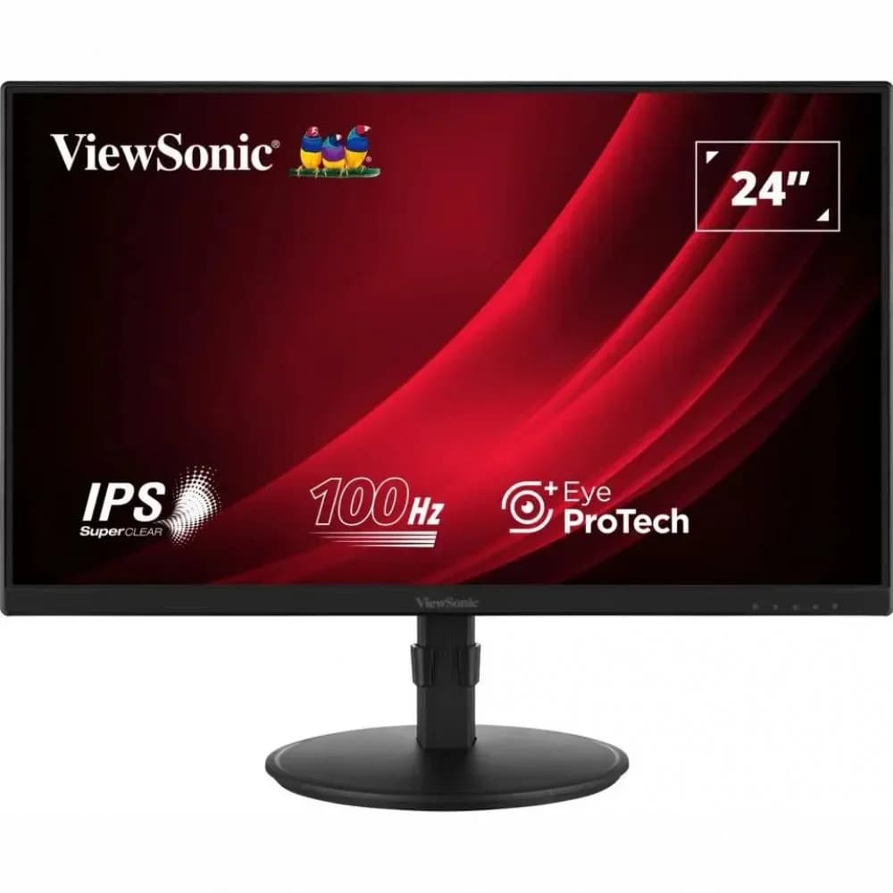 Монитор ViewSonic 23.8" VA2408-HDJ черный IPS LED 5ms 16:9 HDMI матовая HAS Piv 1000:1 250cd 178гр/178гр 1920x1080 100Hz VGA DP FHD 5.2кг