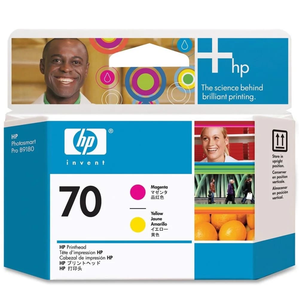 Печатающая головка HP 70 для DesignJet Z2100/Z3100/Z3200/Z5200/Z5400, пурпурная + желтая (просрочен рекомендуемый срок годности!!)