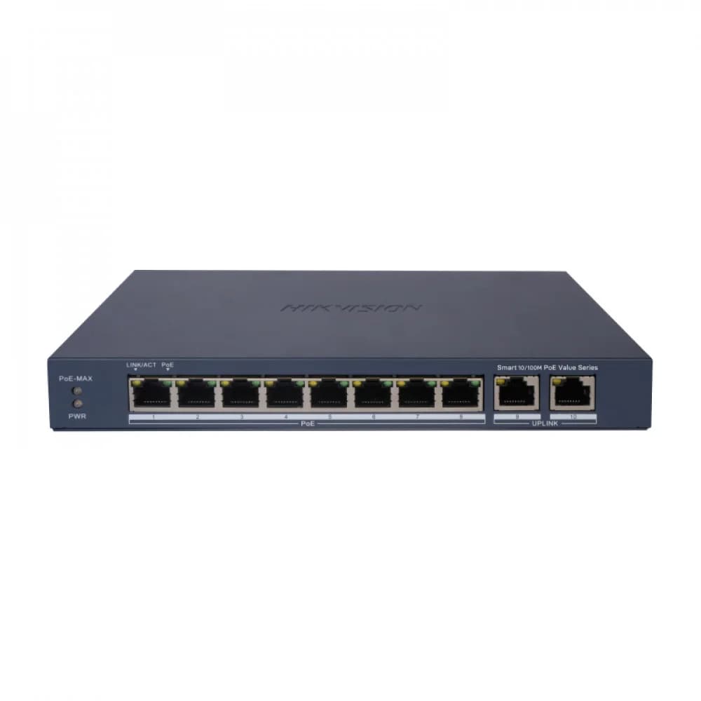 Hikvision DS-3E1310P-EI/M(B) Коммутатор 8-портовый PoE, управление через Hik-Partner Pro