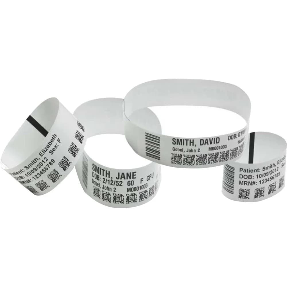 Opaska identyfikacyjna dla dzieci 25x178/250, 10015357K, termiczna polipropylen ultrasoft klej akrylowy na końcówkach 1 rząd nawój zewnętrzny kasetki kolor biały kształt nieregularny (op. 6 sztuk)