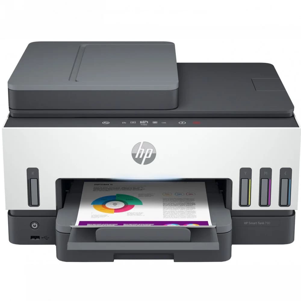 МФУ HP Smart Tank 790 (цв., A4, 1200 dpi, 15 ppm, 256Mb, 3" MGD (touchscreen), WiFi/ADF)