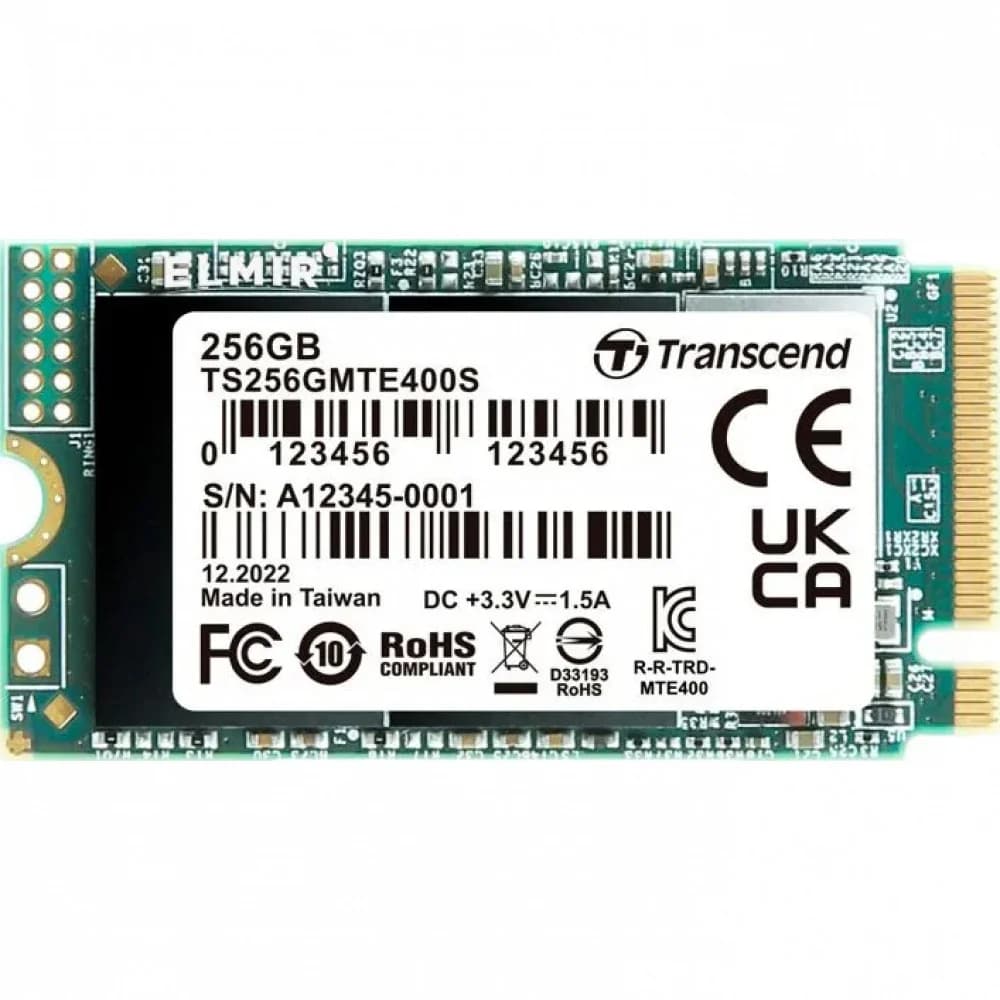 Твердотельный накопитель/ Transcend SSD MTE400S, 256GB, M.2(22x42mm), NVMe, PCIe 3.0 x4, 3D TLC, R/W 2100/1000MB/s, IOPs 60 000/240 000, TBW 100, DWPD 0.2 (5 лет)