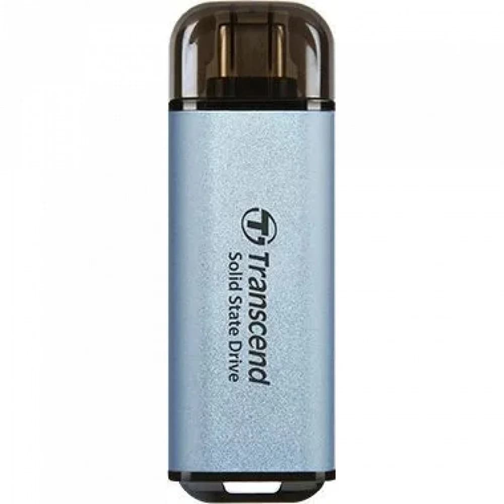 External SSD Transcend 1.0Tb ESD300 <TS1TESD300C> (USB3.2 gen 2, Type C, 1050/950Mbs, 3D NAND, 60x20x7.8mm, 9g) голубой