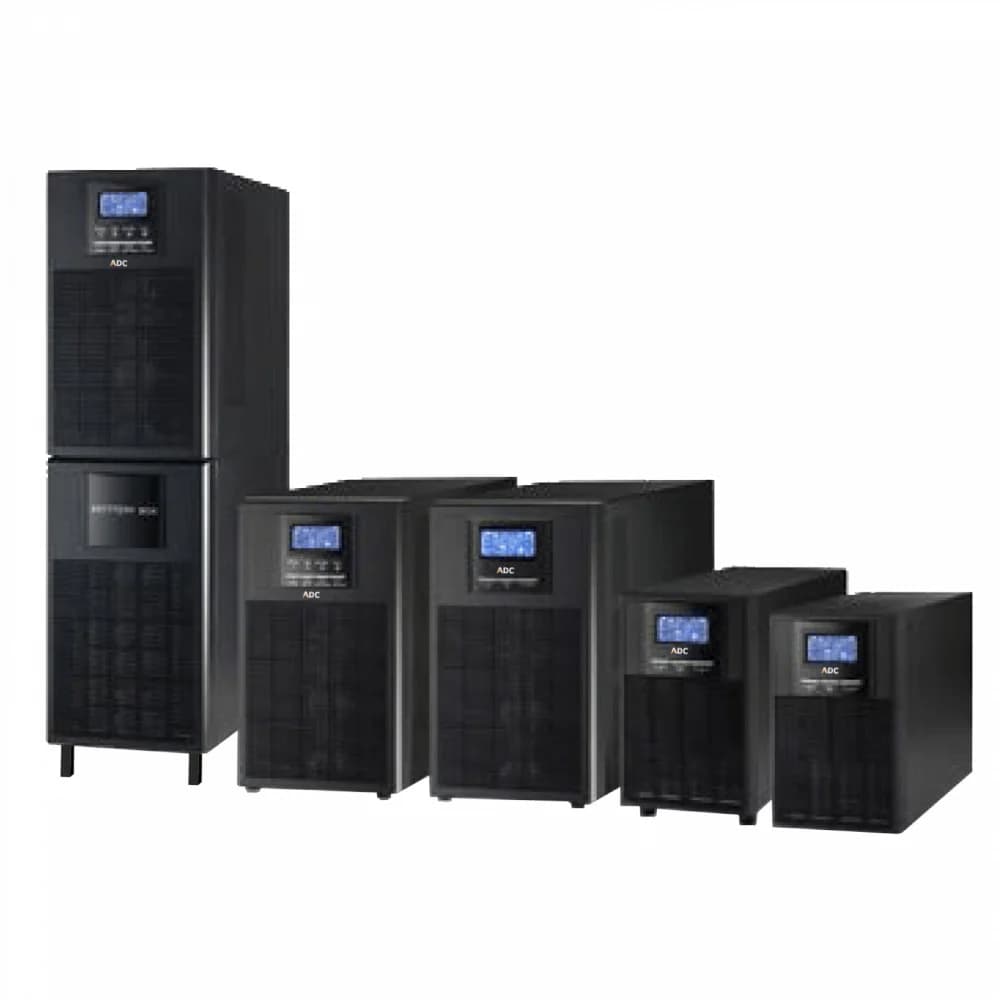ИБП ADC WIN 6000 T 6kVA, Коэффициент мощности 0.9, вход/выход 230 В, башня с локальным напряжением, Батареи - 12 В/7 Ач*16 шт., ЖК-дисплей, USB и RS232, слот SNMP, W/MBS. Время автономии - 5 мин.