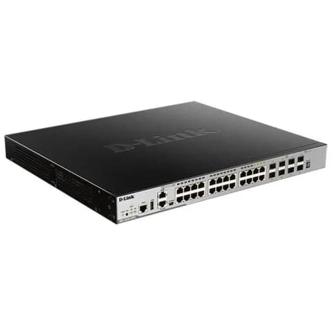 Коммутатор/ Managed L3 Stackable Switch 20x1000Base-T PoE, 4x10GBase-X SFP+, 4xCombo 1000Base-T PoE/SFP, PoE Budget 370W (740W with DPS-700), Surge 6KV, CLI, 1000Base-T Management, RJ45 Console, min