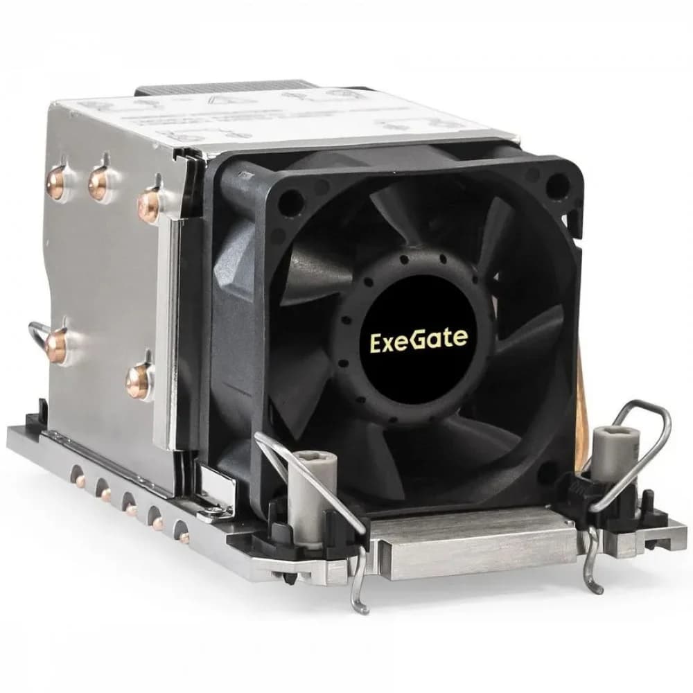 Exegate EX293442RUS Кулер ExeGate ESNK-P0078AP4.PWM.2U.4189.Cu (Al+Cu, 2U, 5 тепл. трубок, LGA 4189, TDP 300W, Fan 80mm, PWM, 2100-8000RPM, 2 ball bearing, 4pin, 54,3db, 400г, на защелках, с термопа
