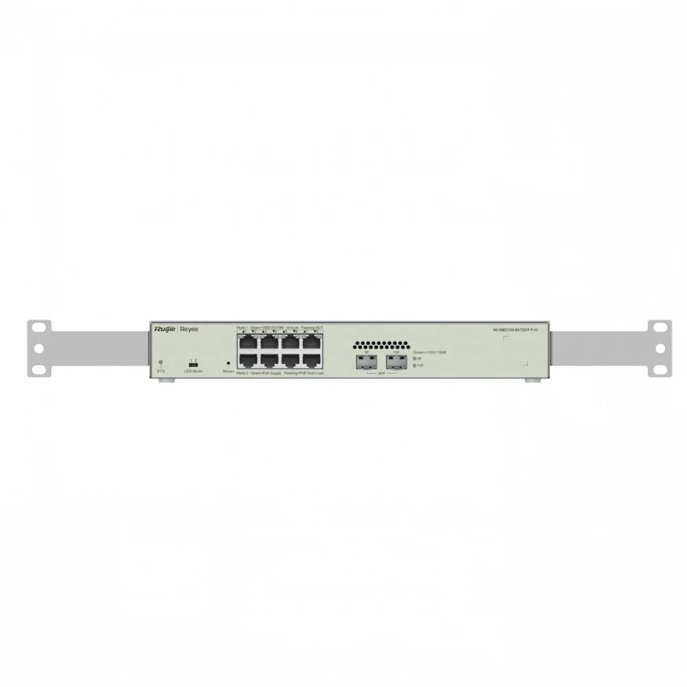 PoE Коммутатор | Уровень: L2 Управляемый | Интерфейс: PoE/PoE+ 8×RJ45 10/100/1'000Мбит/с / Uplink 2×SFP 1'000Мбит/с | Протоколы: STP/RSTP, Voice VLAN, IGMP Snooping v1/v2, CPP, EEE, Syslog, DHCP cli