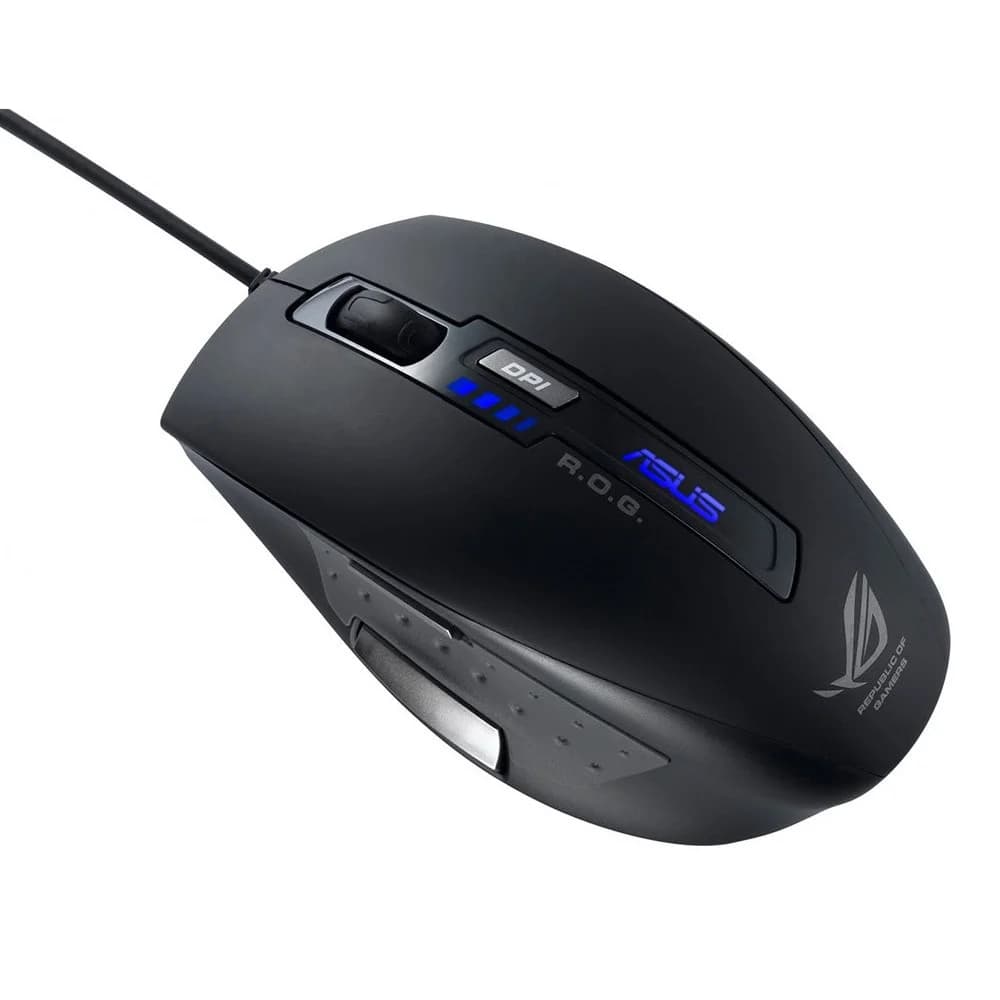 ASUS ROG GX850 Игровая мышь (6 кнопок, 5000 dpi, выбор одного из 5 значений dpi, Black, USB, 90-XB2Y00MU00000-)