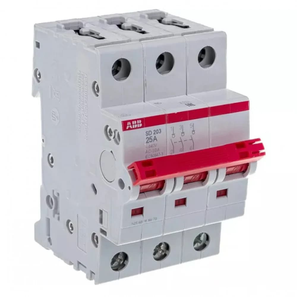 SD203/25 Выключатель разъединитель 3P, 25A, модульный