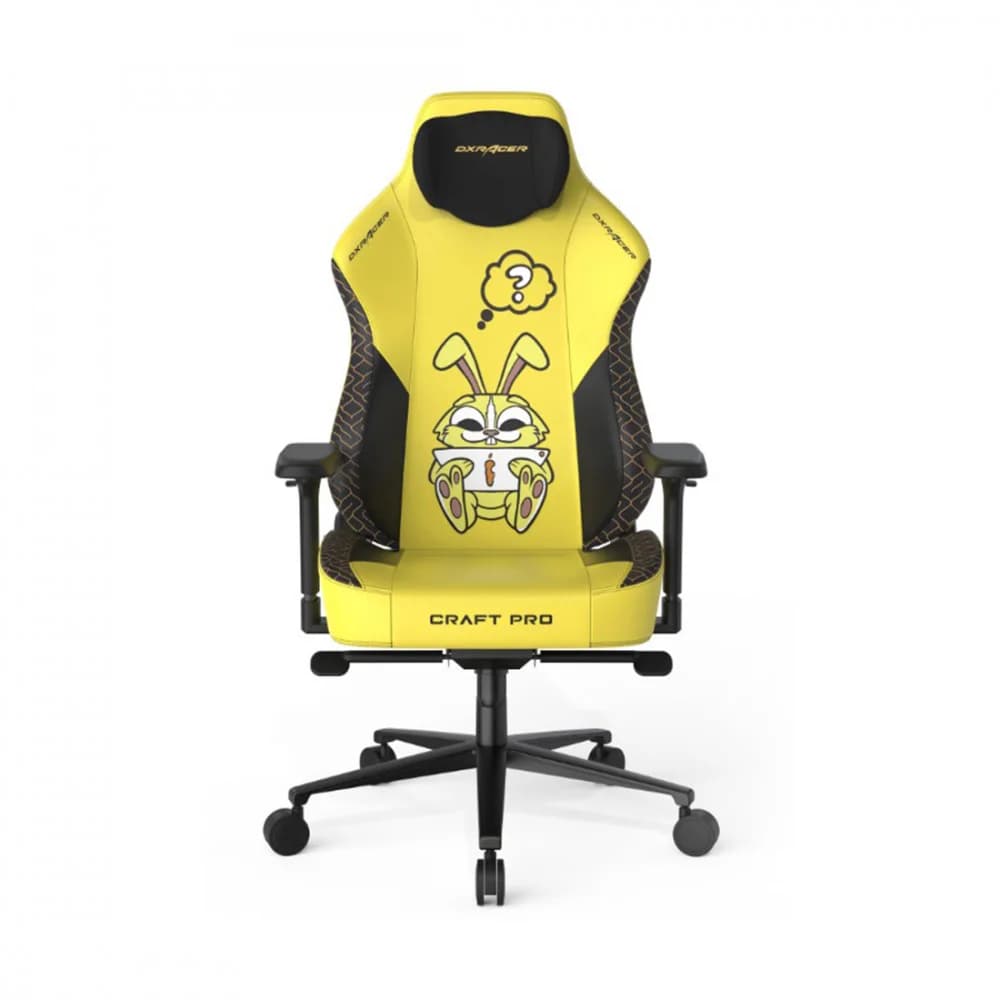 Кресло геймерское DXRacer CRAFT PRO CRA/PRH014/YN, 100кг, регулировка высоты, Yellow-Black