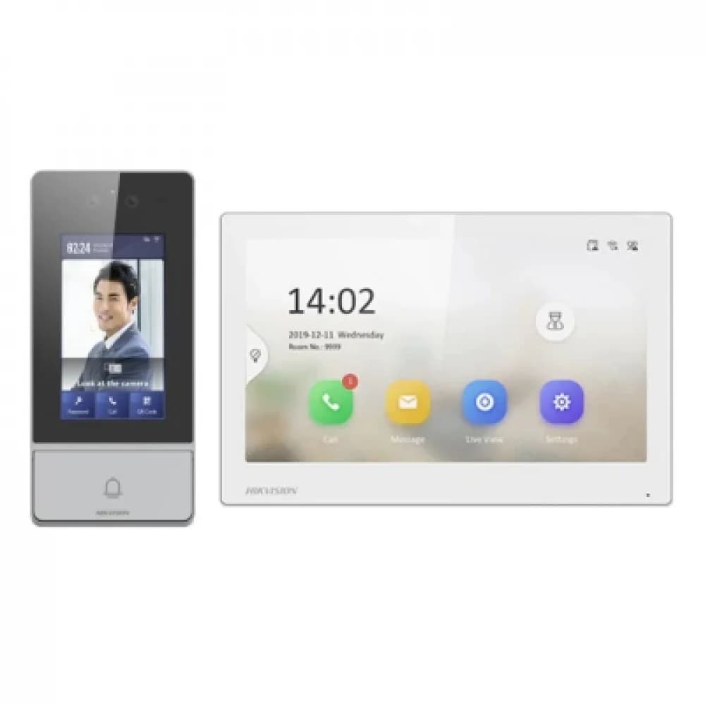 Комплект домофона | Комплектация: Монитор 1×DS-KH6350-WTE1 White / Вызывная панель 1×DS-KV9503-WBE1 / 1×PoE Коммутатор / 1×TF card 32GB / 1×Блок питания
