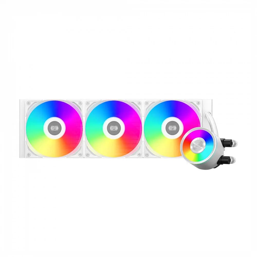 Система охлаждения/ Water Cooling System PCCooler DA360 Pro ARGB WH (300W, 360mm, White, ARGB/ Fans: 3x120mm, 75.8CFM, 33.7dBA, 2200RPM/ Pump height 57mm, 28dBA, 3000RPM, Rad thickness 27mm/ S: 1851