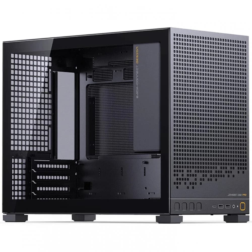 Компьютерный корпус, Jonsbo, D32 PRO Black, D32 PRO Black, Micro-ATX / Mini-ITX, 2*3.5"/4*2.5", Высота кулера до 164 мм, Длина VGA до 365 мм, 384х207х314 мм, Без Б/П, Черный