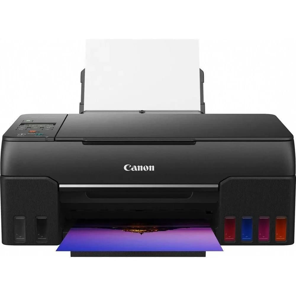 Цветное МФУ, Canon, Pixma G640, 4620C009AA, Струйное, A4, 3,9 изобр./мин. (A4), Чернила GI-43, СНПЧ, Подача 100 листов, Планшетный сканер, 1,5 мс/линия, ЖК-дисплей Full Dot, USB 2.0, Wi-Fi