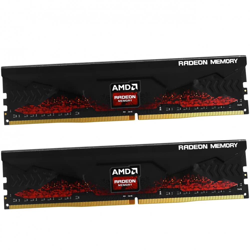 Комплект модулей памяти AMD Radeon™ R9 Gamers Series Black Gaming Memory R9S432G3606U2K 32GB DDR4 3600 DIMM Non-ECC, CL16, 1.35V, Heat Shield, Kit (2x16GB), RTL (183368)