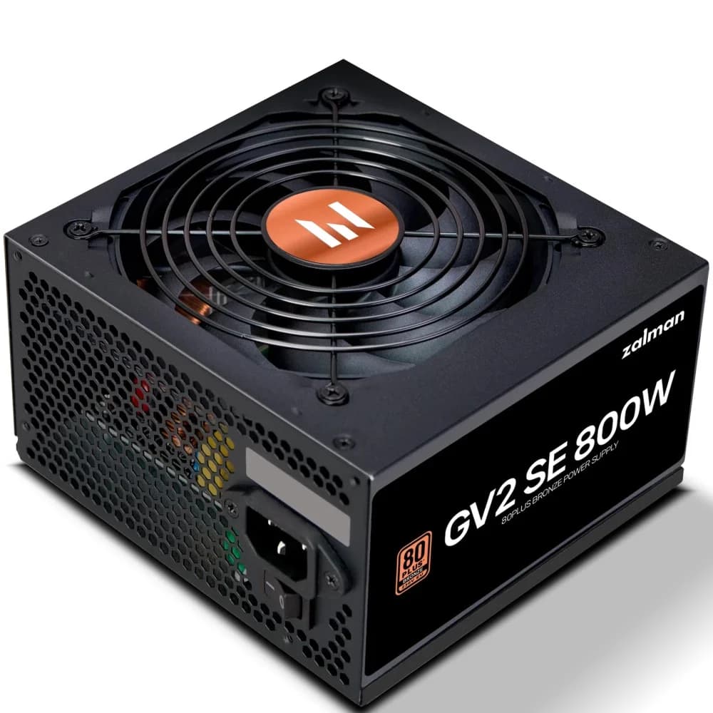 Блок питания ZALMAN 800W ZM800-GV2SE черный (ATX, 80+ Bronze, APFC, 20+4P, 2xPCIe 6+2P, 4хMolex, 8xSATA, 120mm fan, RTL) (ZM800-GV2SE)